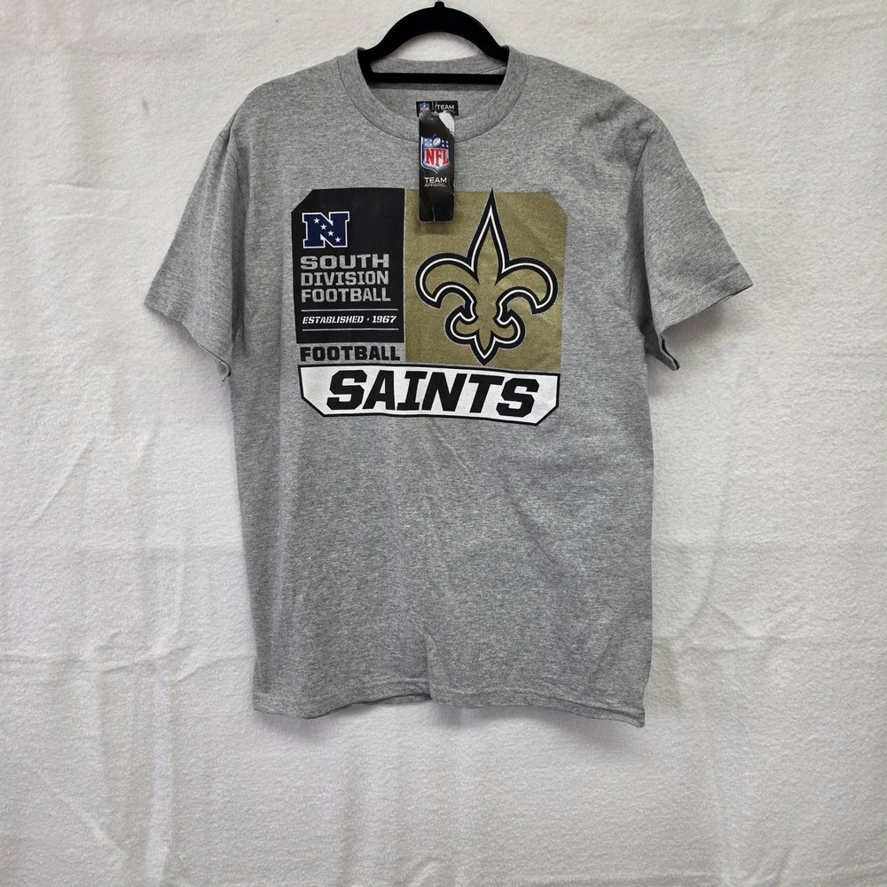 NWT M NFL Team Apparel New Orleans‎ Saints Mens Gray Graphic T-Shirt